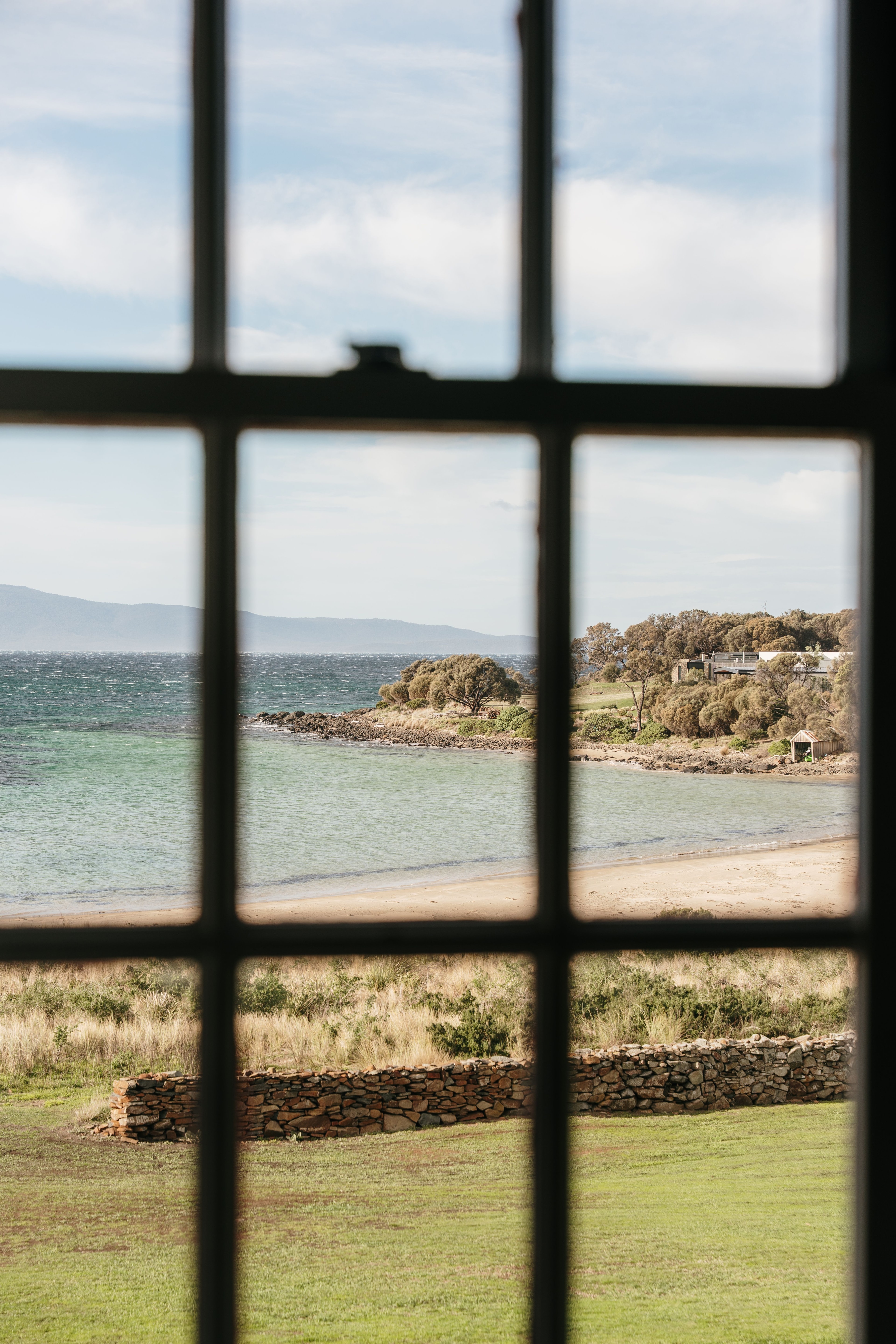 Looking outside window at Piermont Retreat